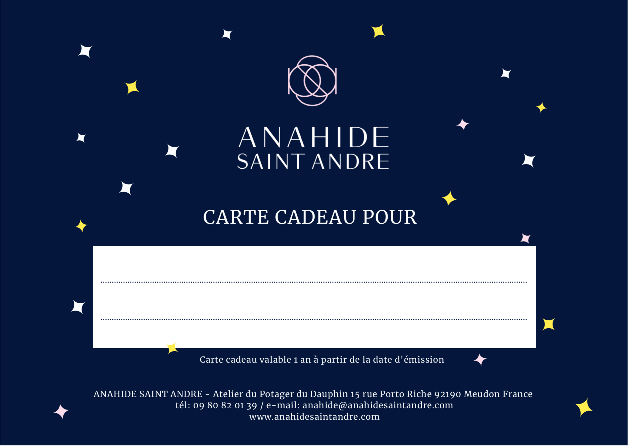 Anahide Saint André carte cadeau mode femme 30-500
