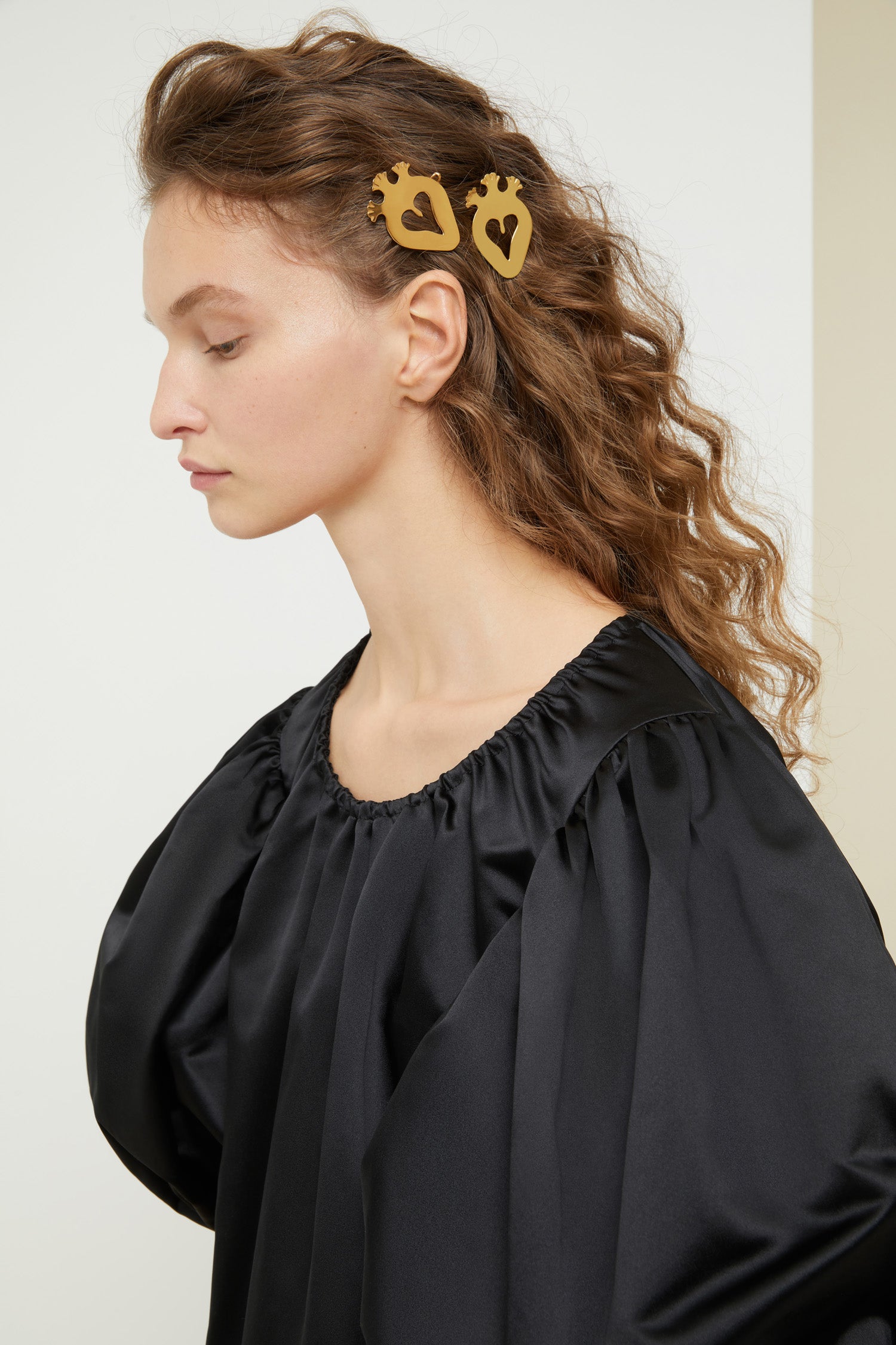 Patou JW052 barrettes coeur laiton doré