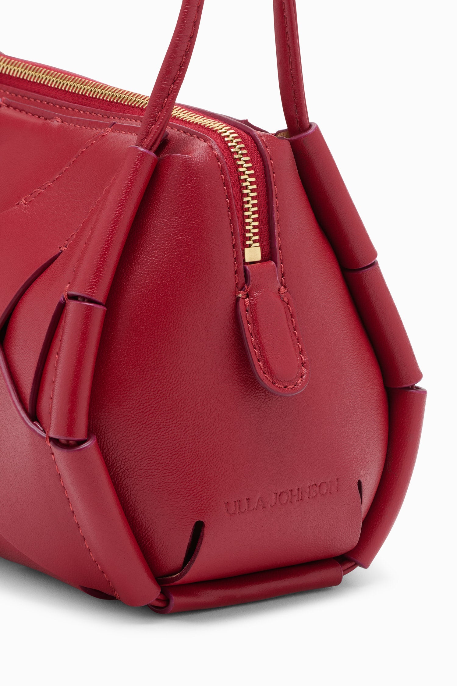 Ulla Johnson Charlotte sac caméra Claret cuir tressé