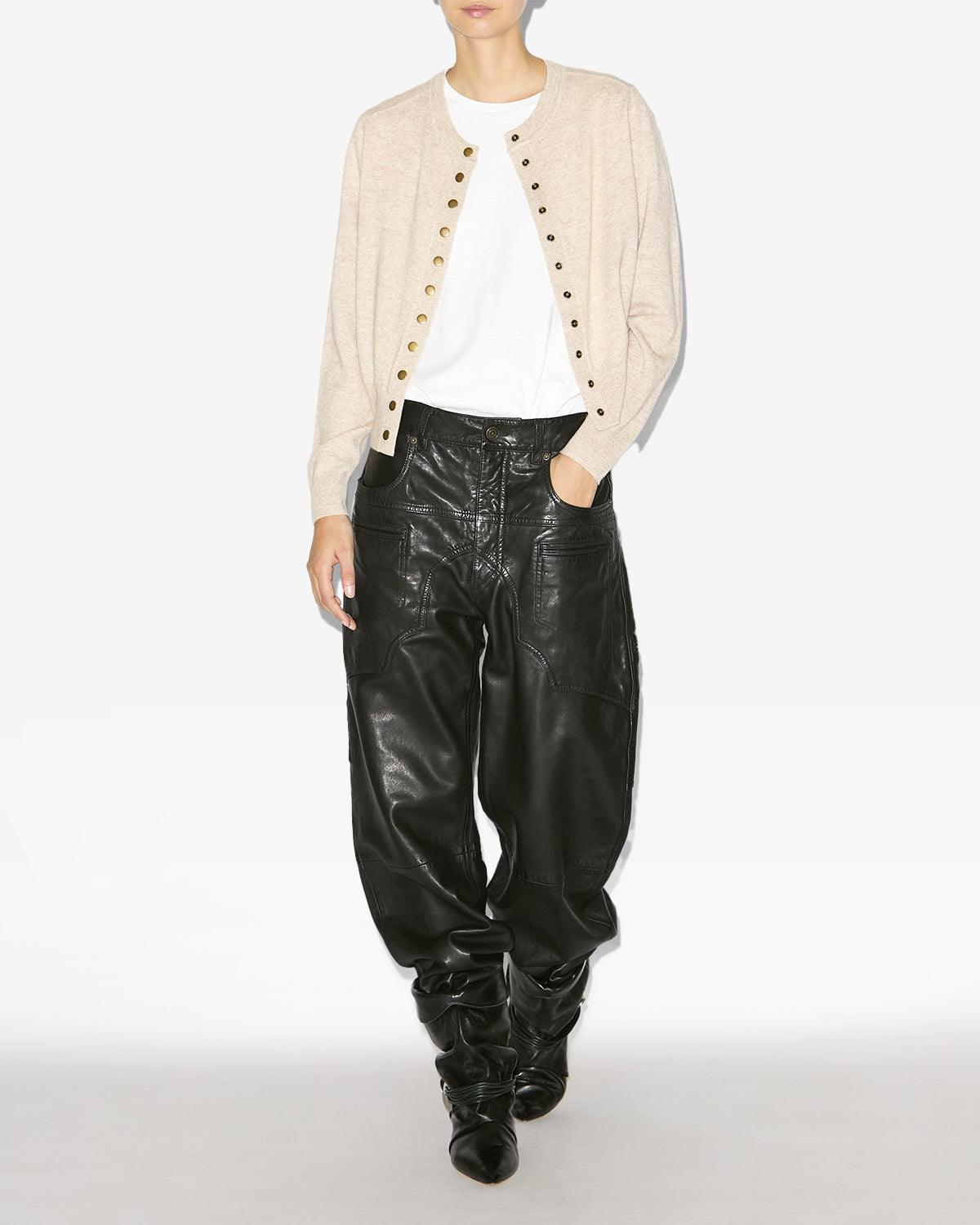 Isabel Marant Idesia cardigan laine beige clair