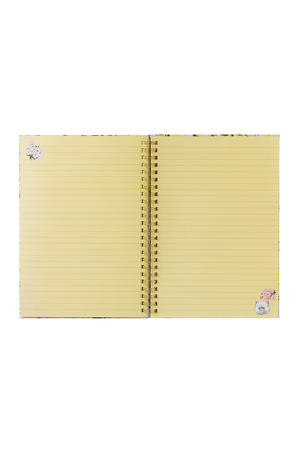 Paul & Joe Papeterie Carnet A5 jaune motif fleuri spirales
