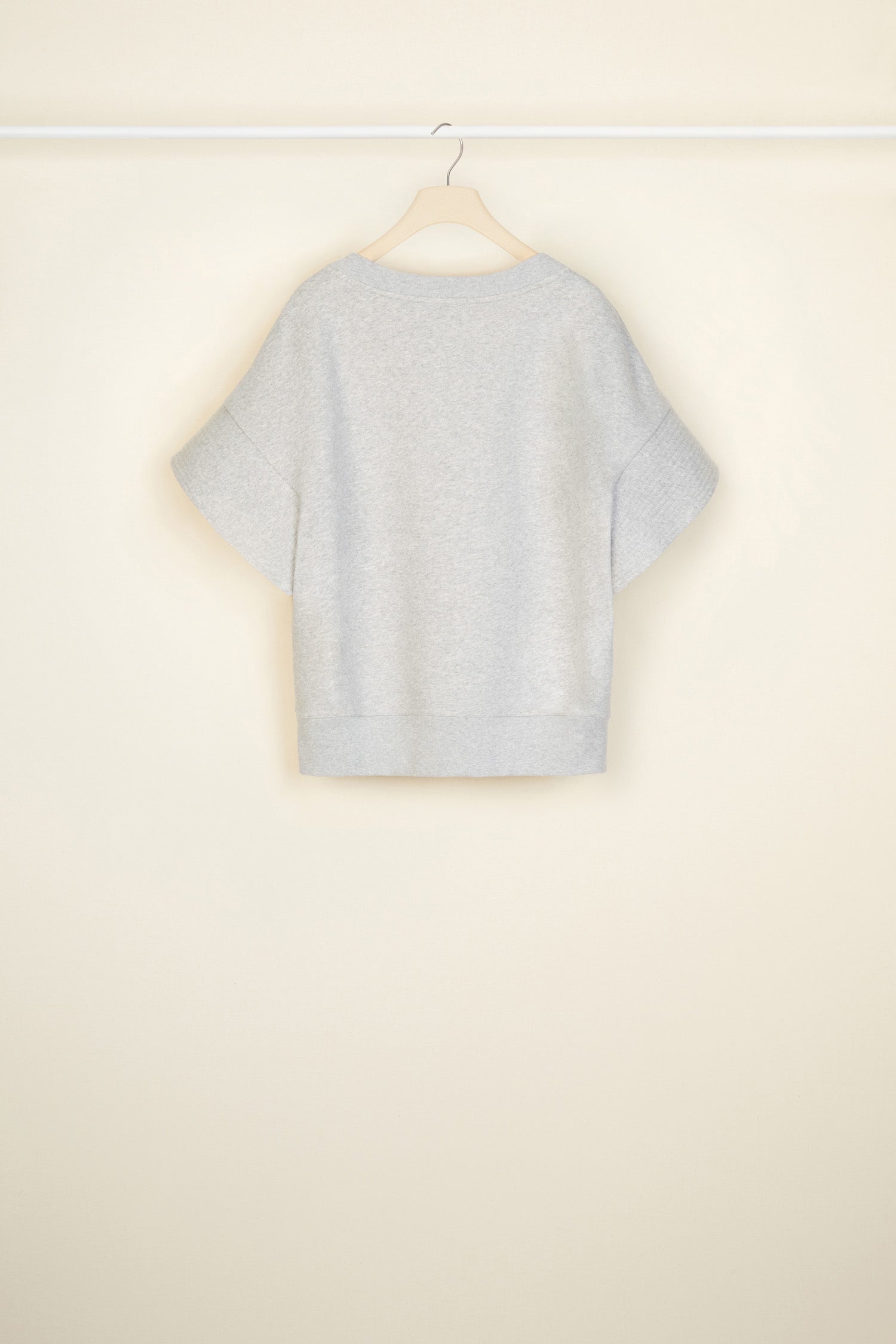 Patou P21JE0119995910A sweat manches courtes gris coton bio