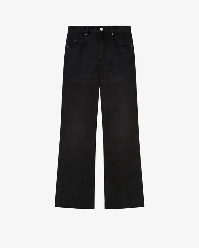 Isabel Marant Belvira jean bootcut noir délavé coton
