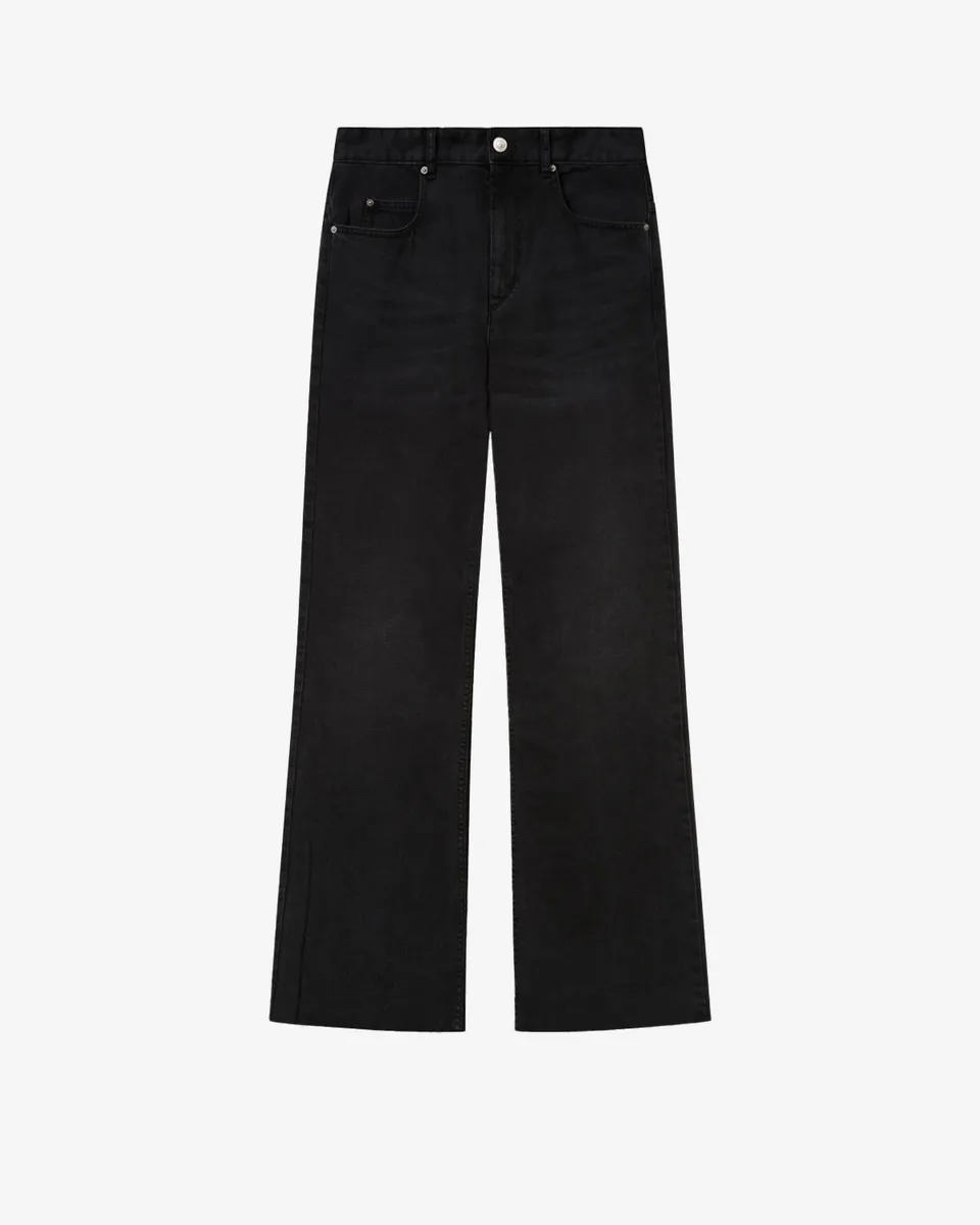 Isabel Marant Belvira jean bootcut noir délavé coton