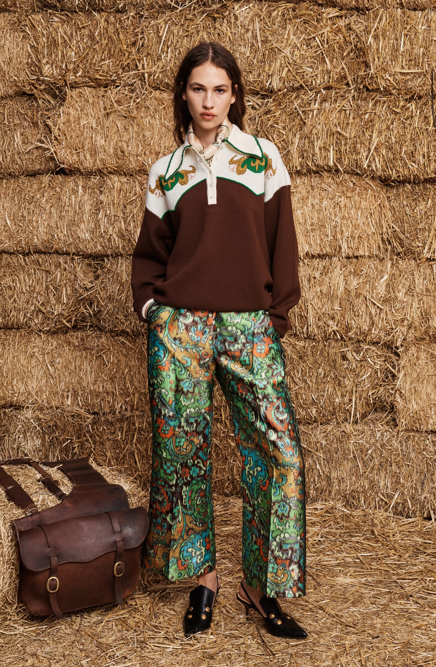Alemäis Charlotte Pant pantalon flare recyclé imprimé