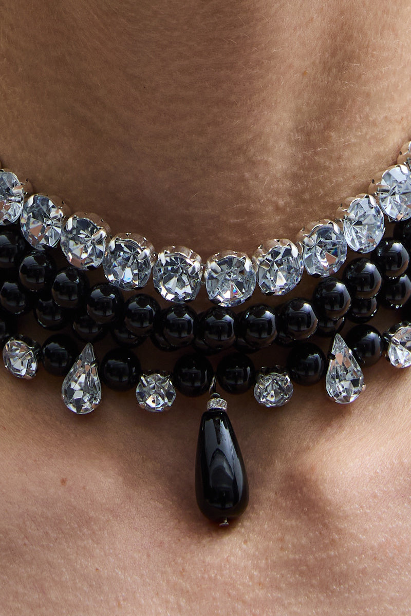 ATU Body Couture collier choker onyx cristaux taille U