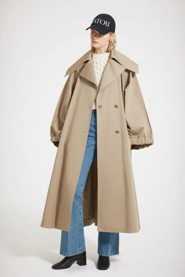 Patou CO016 manteau coton bio Parchment oversize