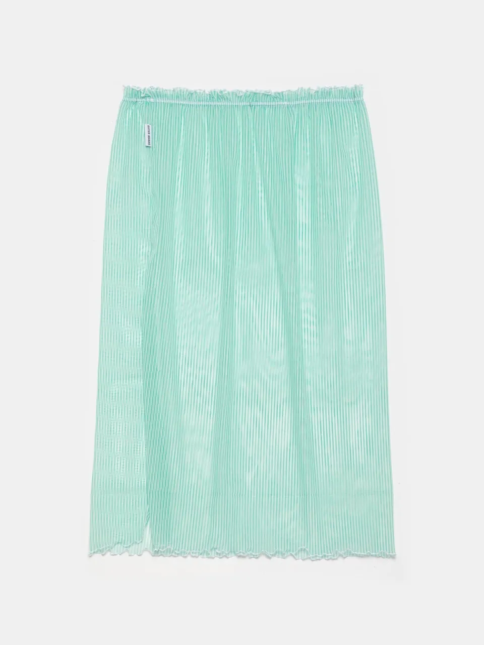Ester Manas Mint jupe verte rayée en mesh droite