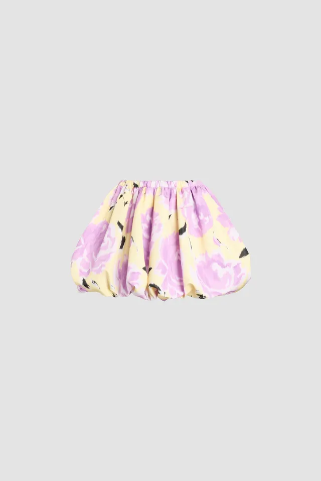 Patou Skirts P26SK11002465965 Mini jupe jaune fleurs faille