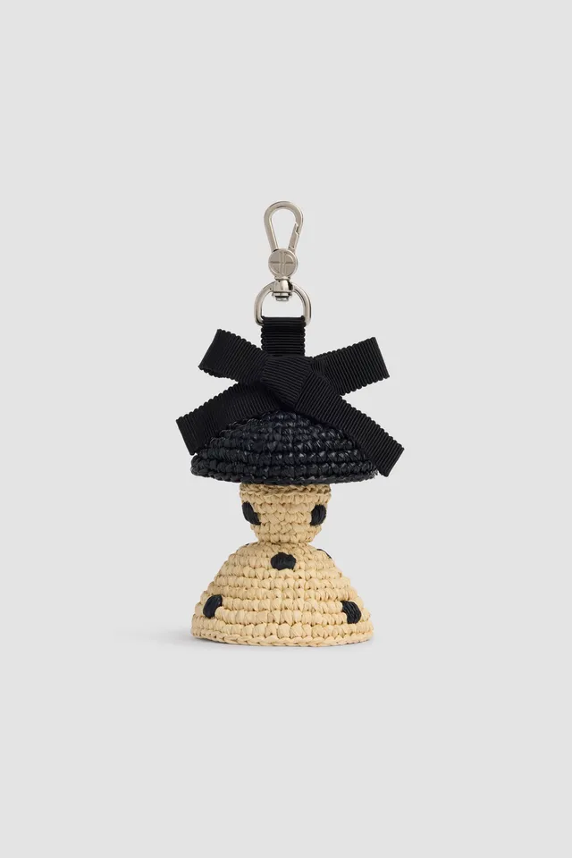 Patou AC140 breloque silhouette raphia noir taille unique
