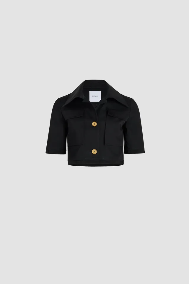 Patou JA048 veste coton bio noire courte manches courtes