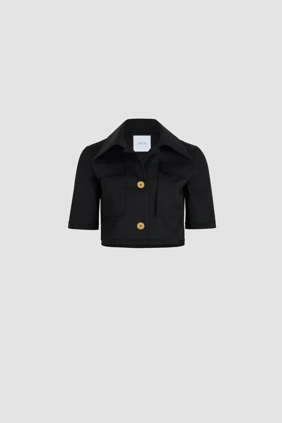 Patou JA048 veste coton bio noire courte manches courtes