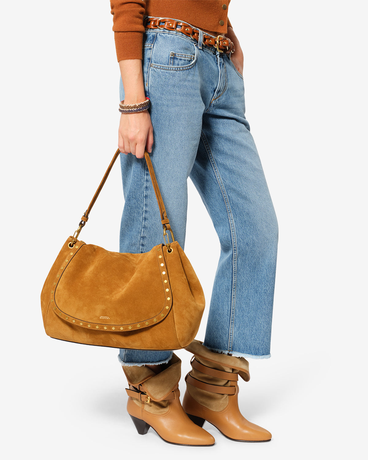 Isabel Marant Chany XL sac velours cognac 38 cm