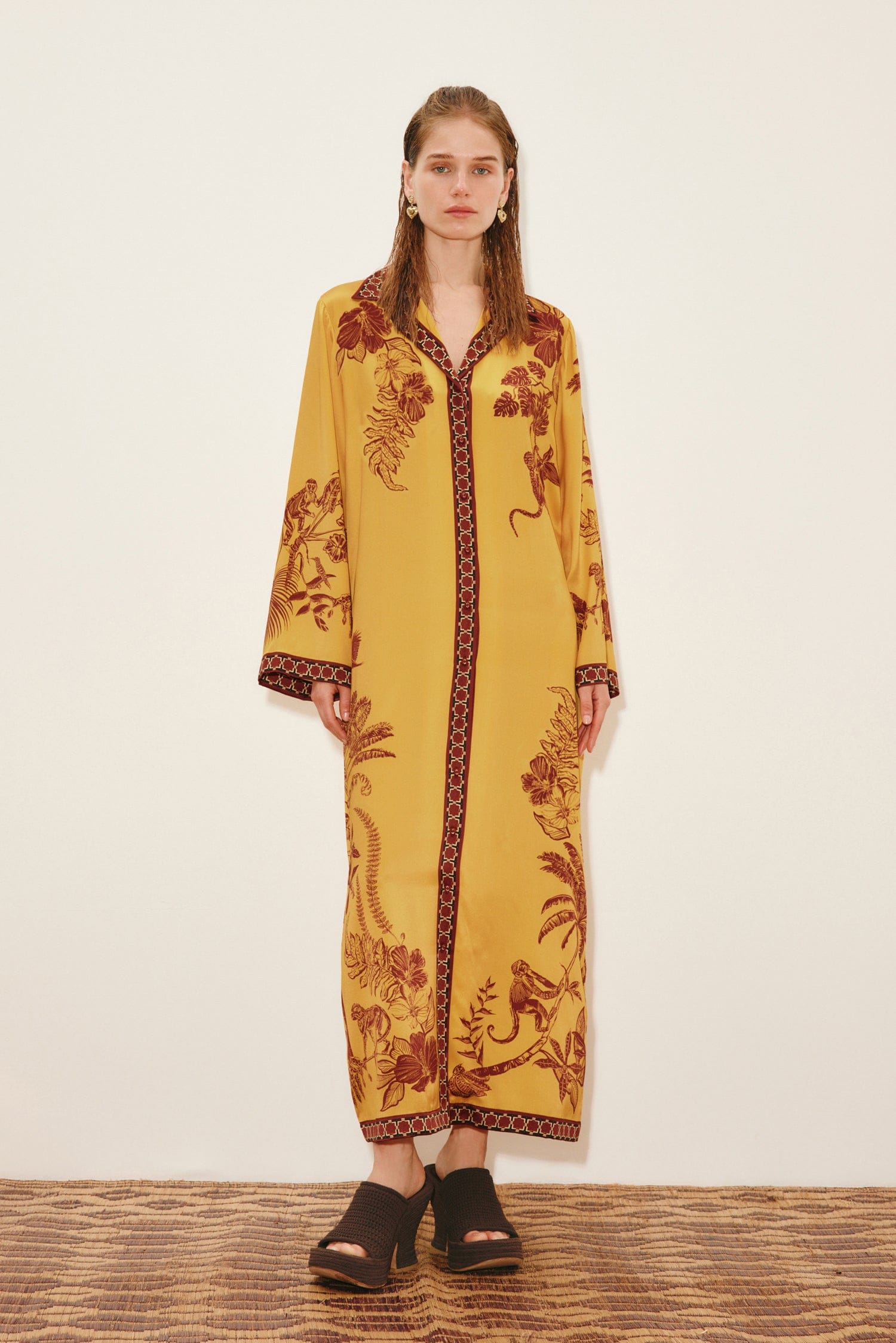 Alemäis Banana Blossom Silk Shirtdress robe soie