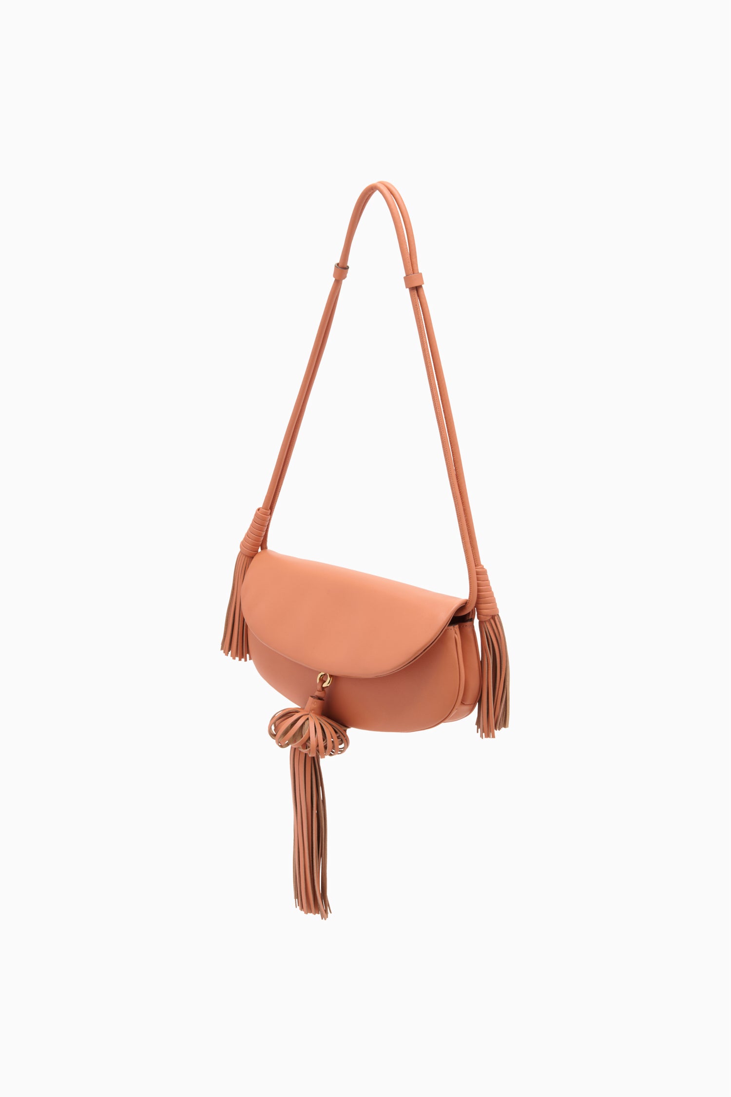 Ulla Johnson Paloma sac cuir rose pompons