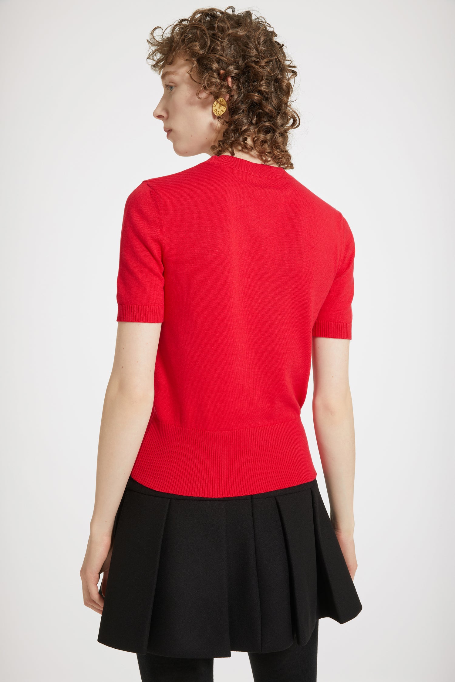 Patou top jacquard coton bio logo rouge Racing Red