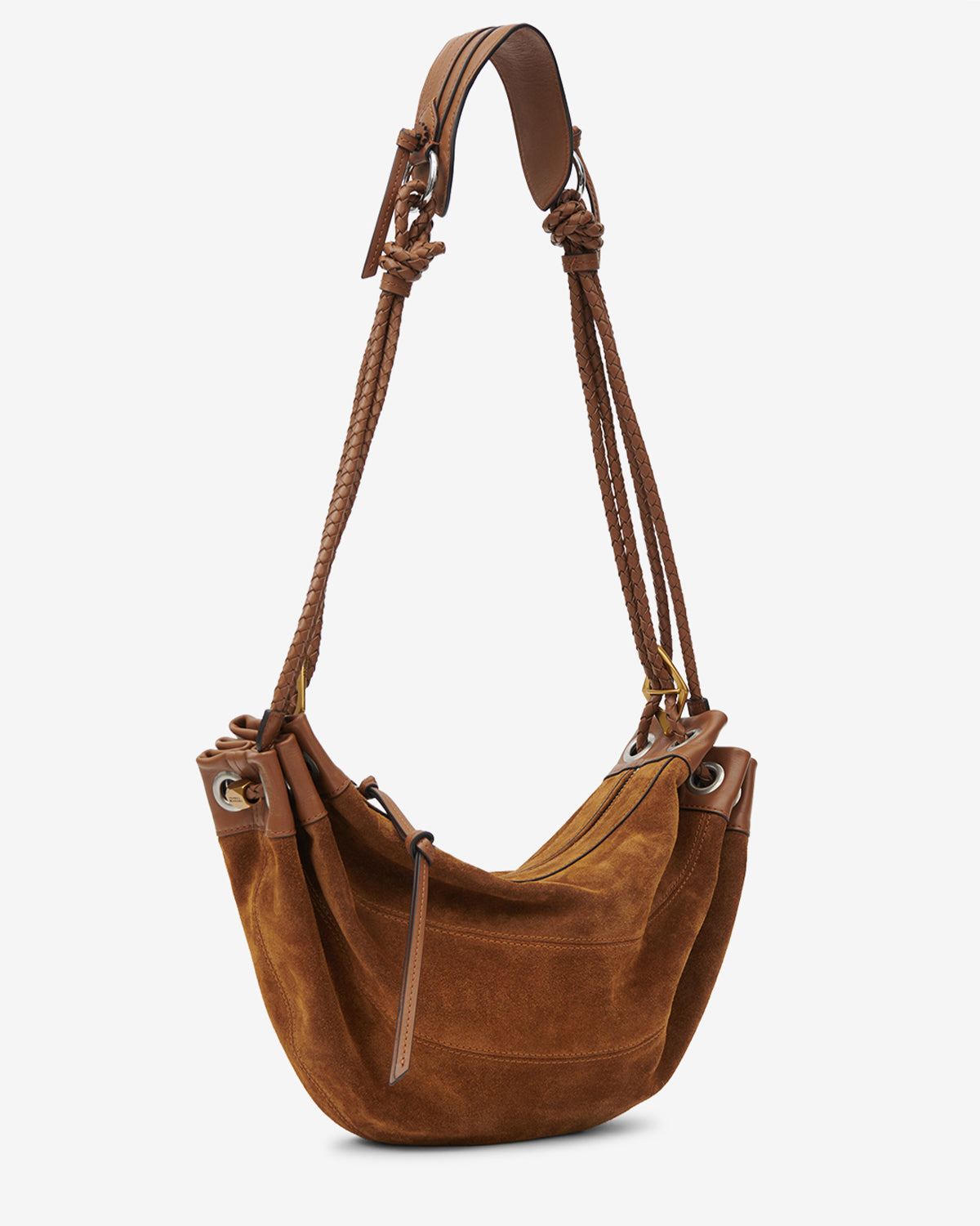 Isabel Marant Maia Medium sac cognac cuir velours