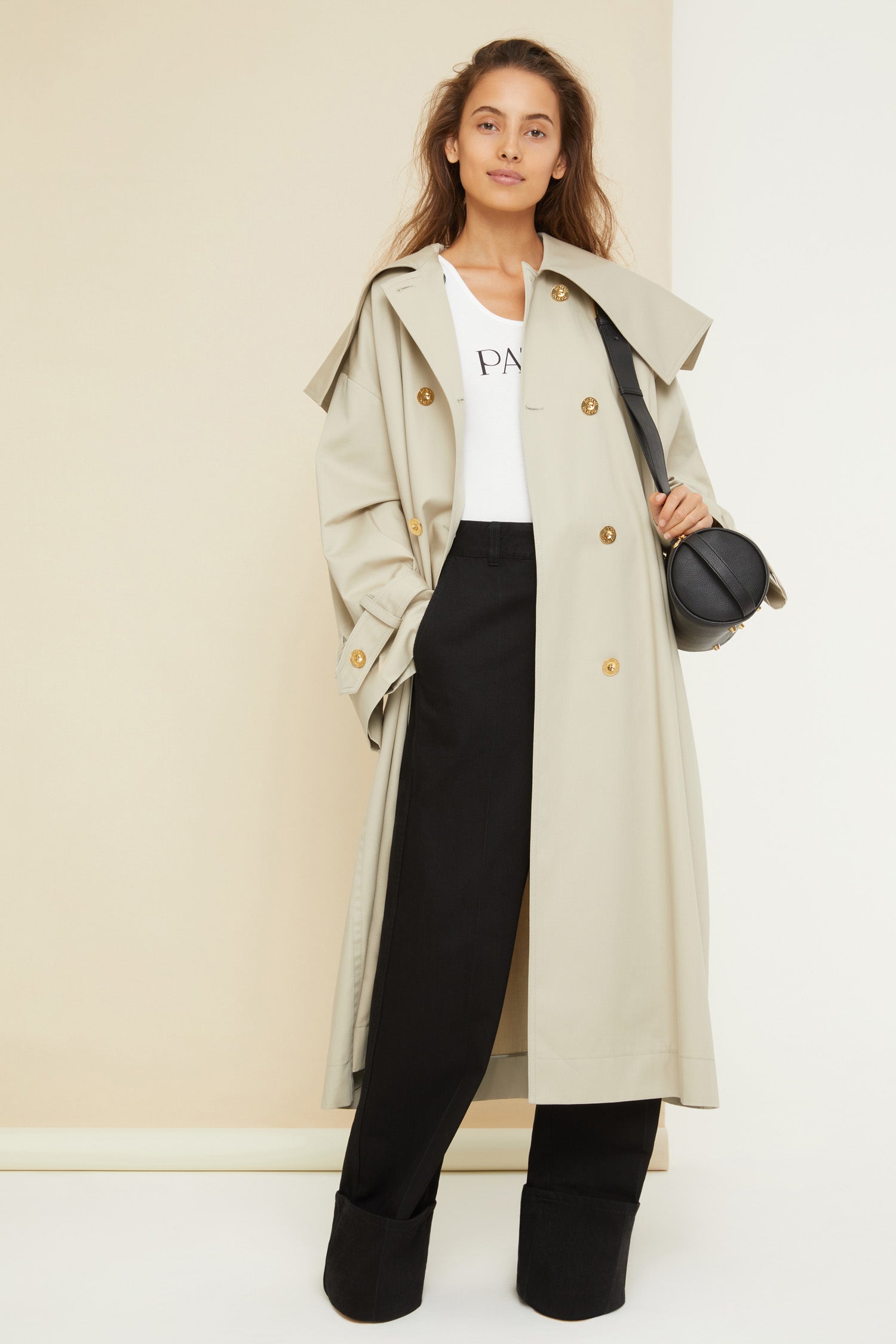 Patou Coats P21OU0090074105S trench Silvery Moon coton bio