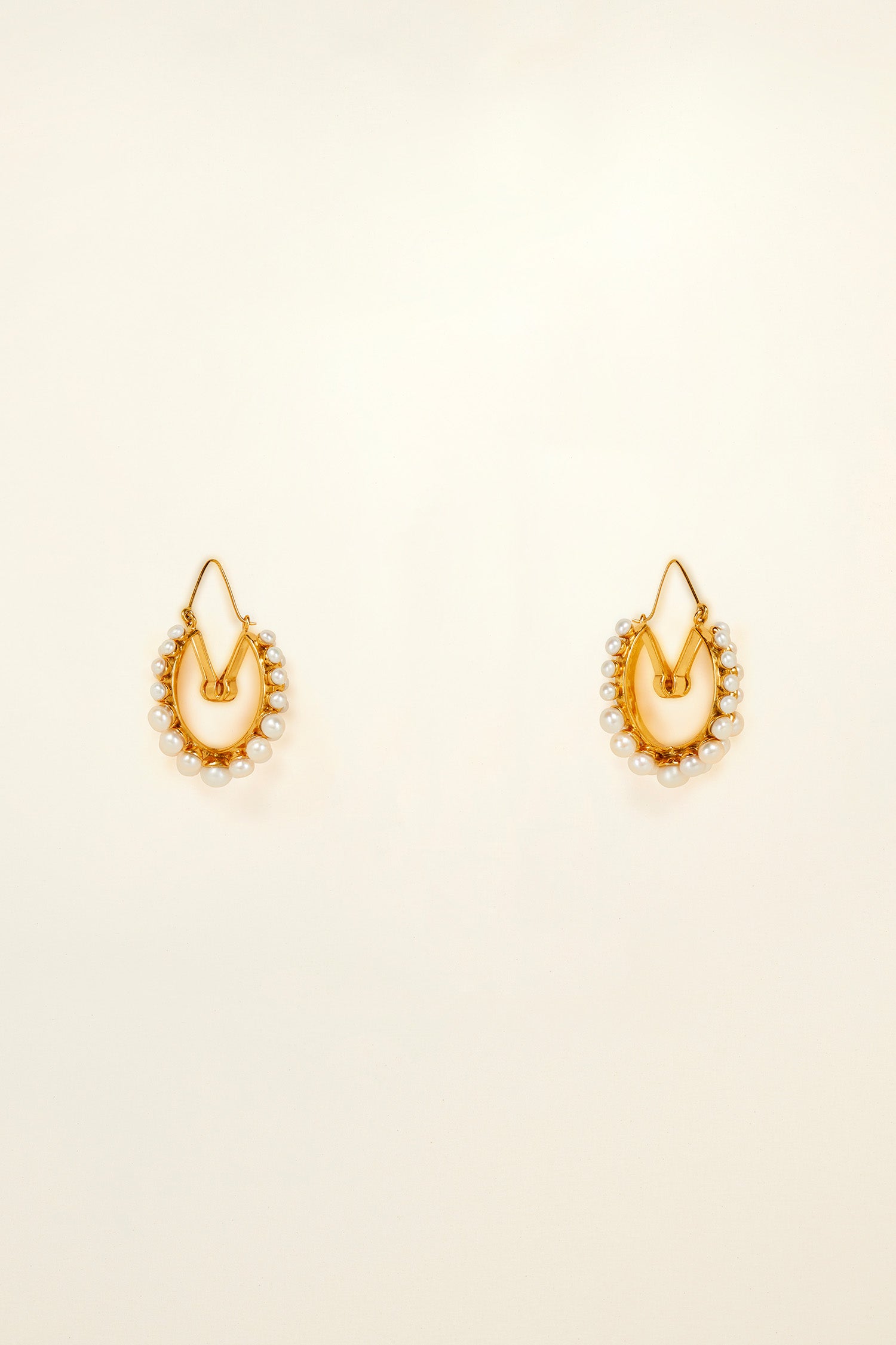 Patou Jewellery JW007 boucles d'oreilles créoles perles doré TU