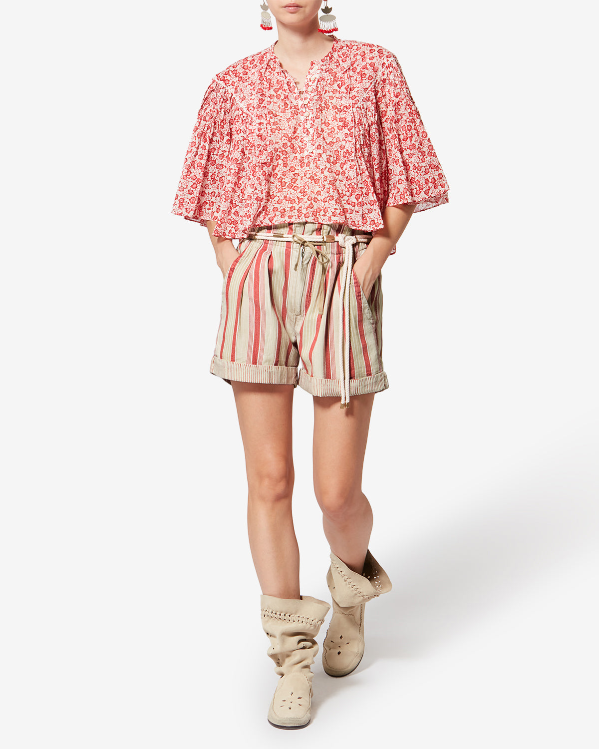 Isabel Marant Nirma SH0256FC short beige-red 38