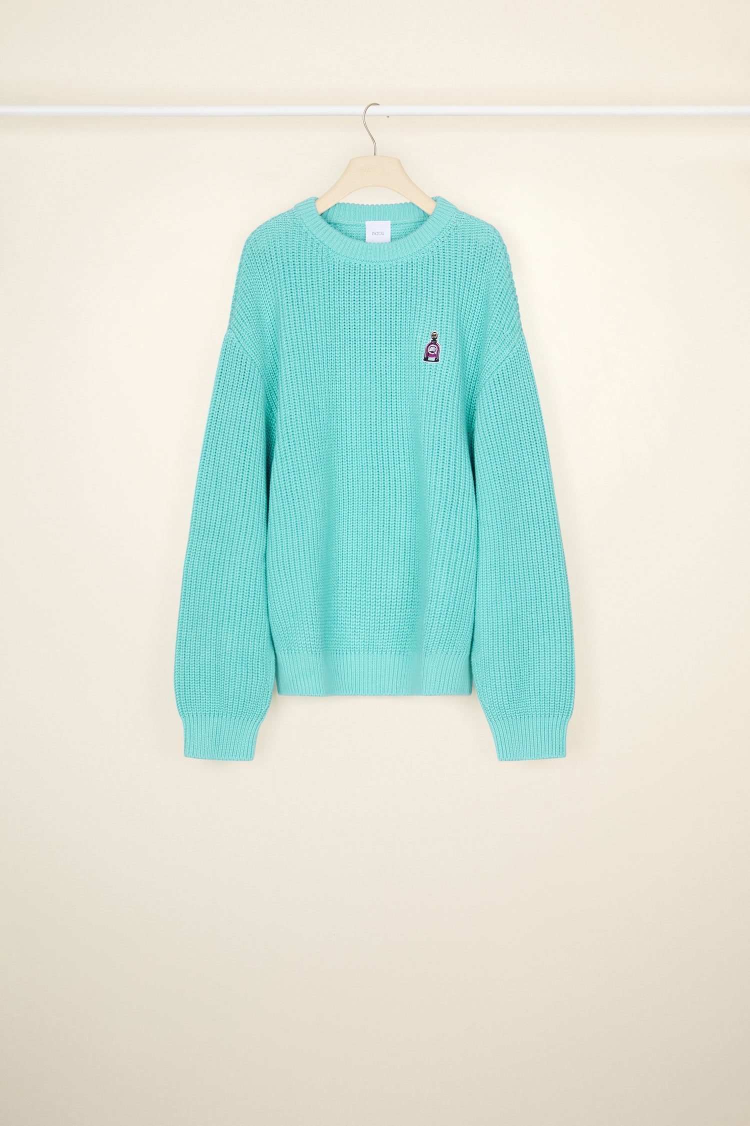 Patou P22KN0818044702G pull laine Water Green oversize