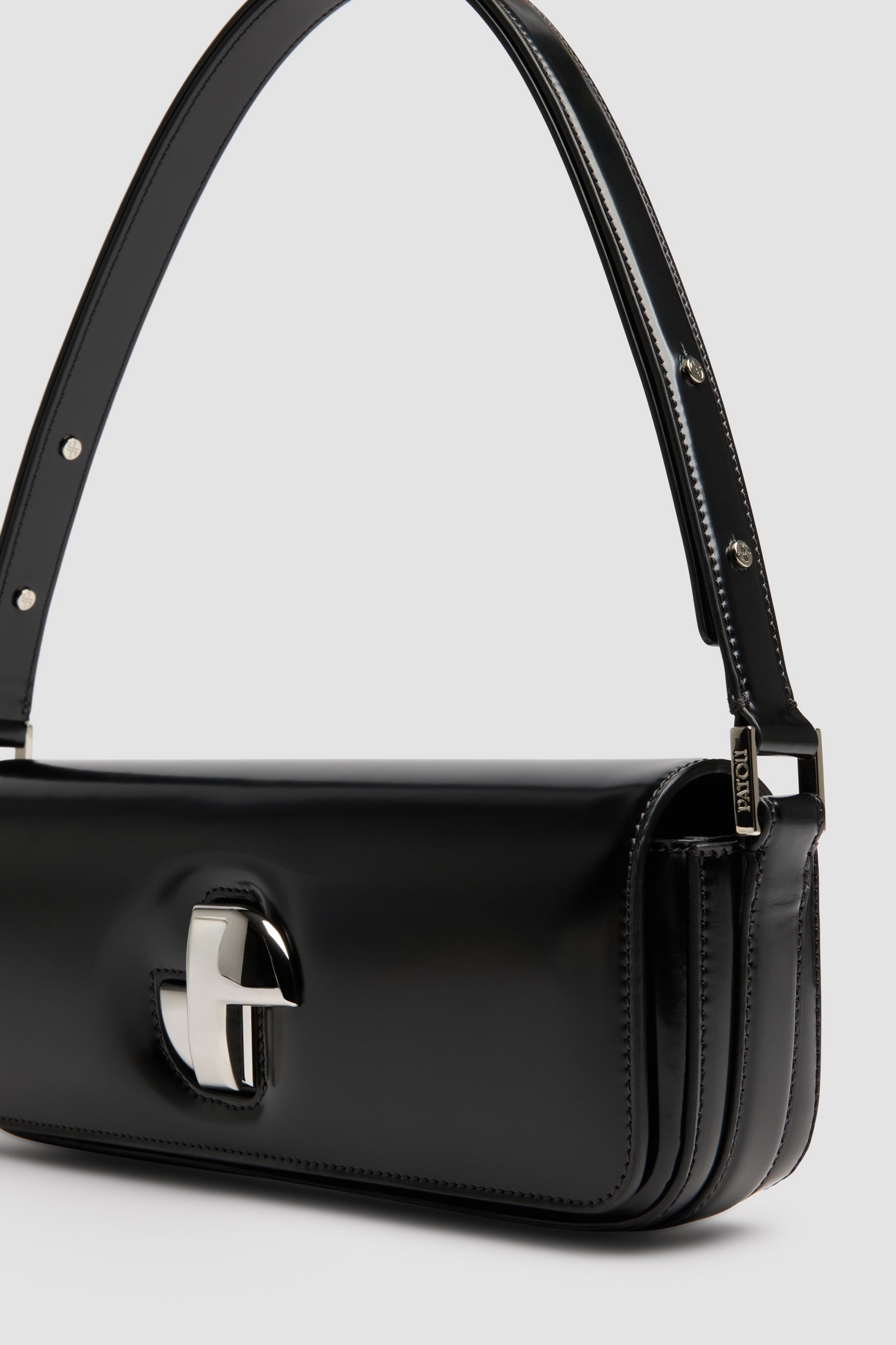 Patou Le Lock sac cuir verni noir TU