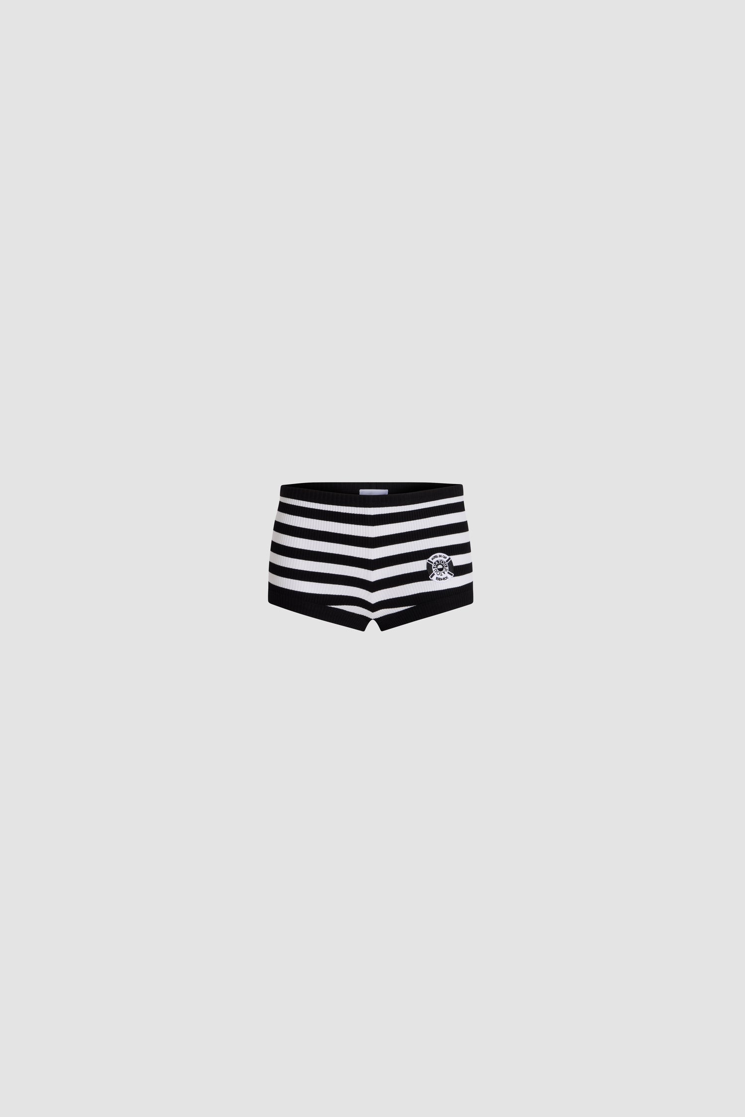 Patou E26SP083 Short Rayé Coton Noir Blanc Taille Élastique