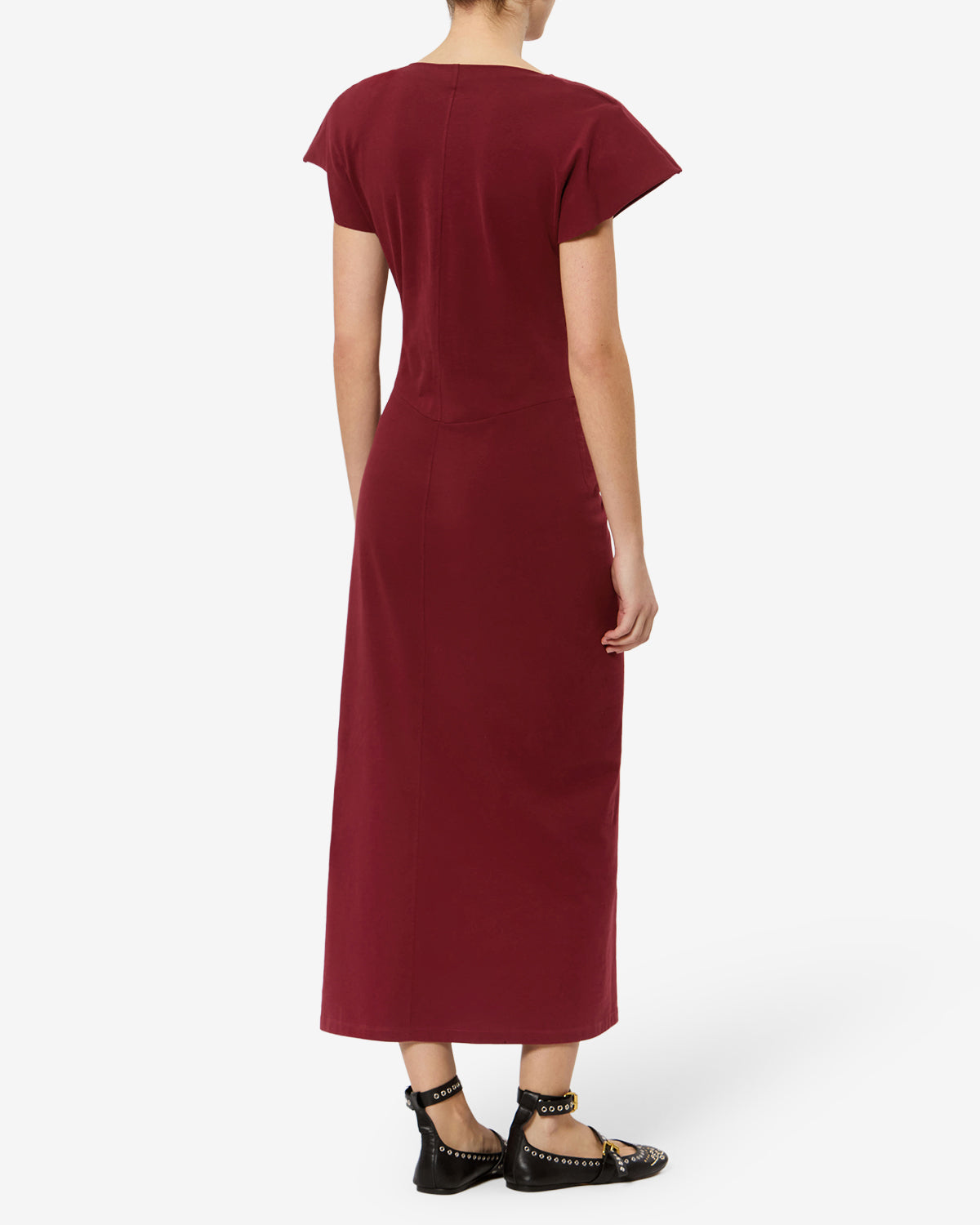 Isabel Marant Nadra robe longue bordeaux foncé