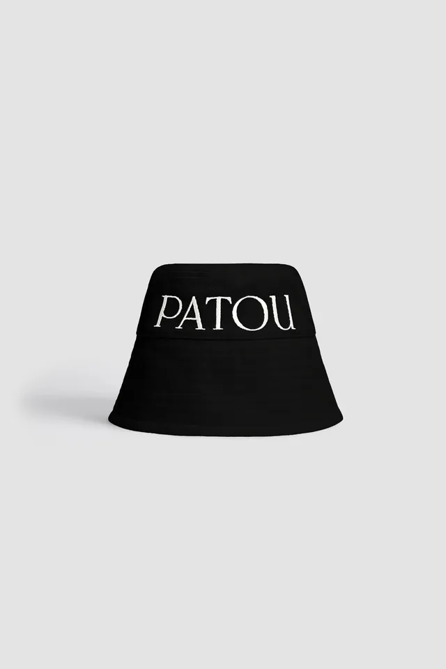 Patou H22AC0270132999B bob coton noir logo blanc