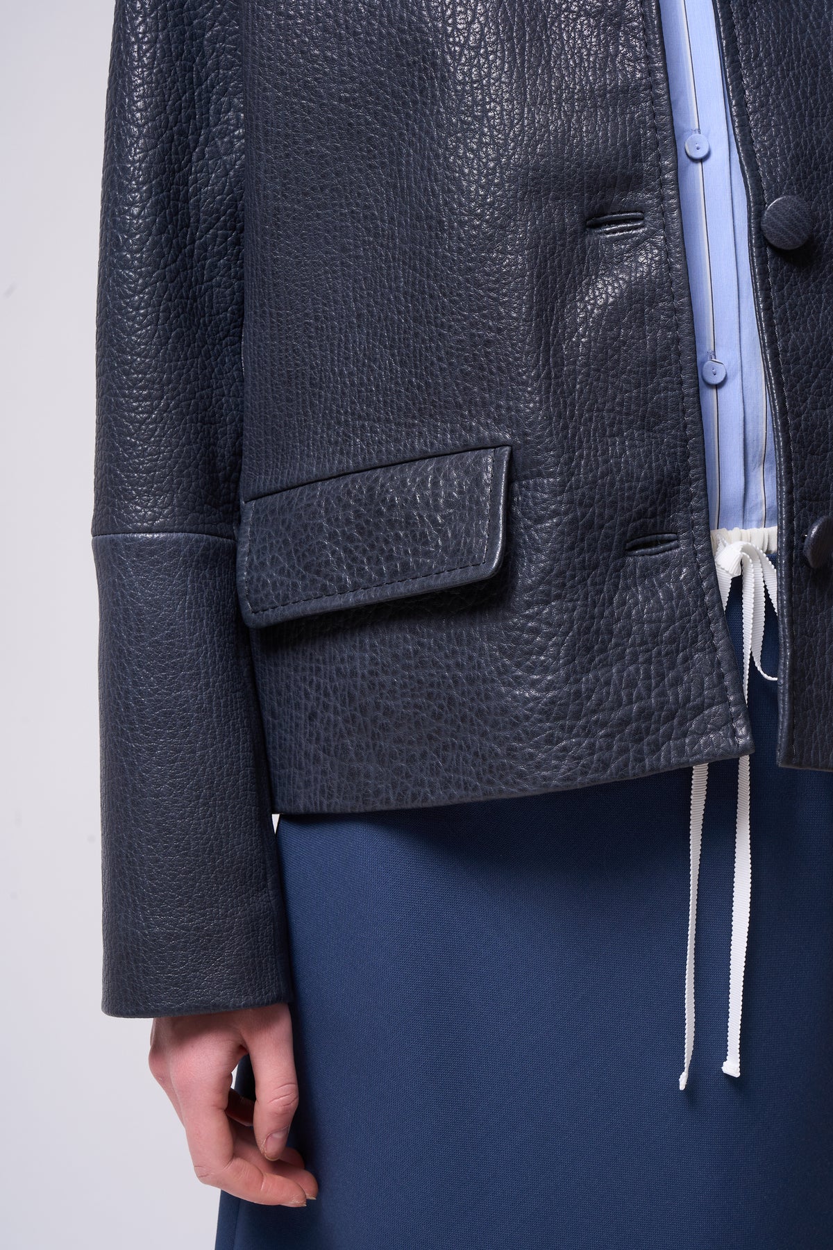 Paul & Joe Blake veste cuir d’agneau ajustée bubble