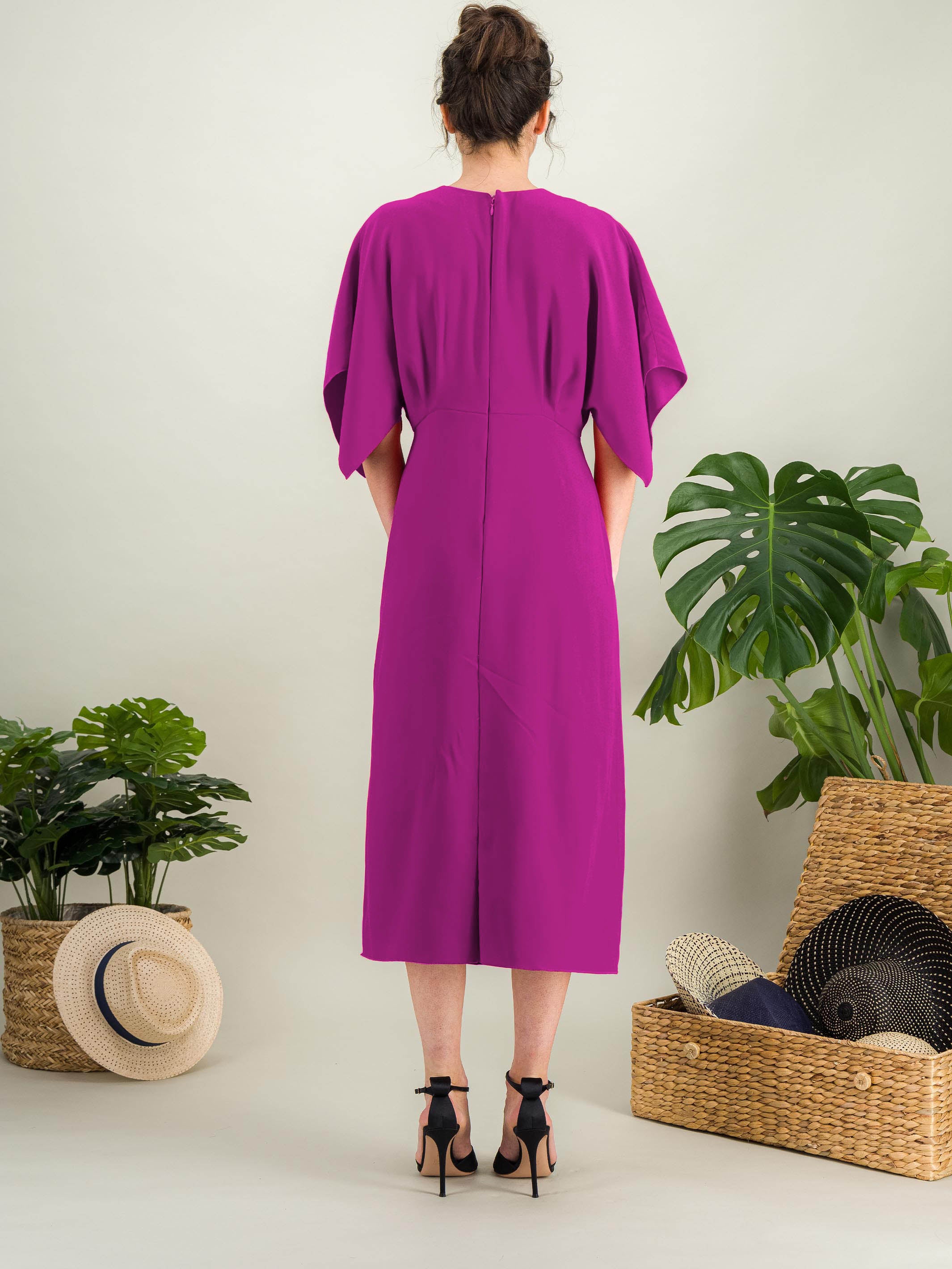 Anahide Saint André Alhambra robe cocktail viscose rouge 34