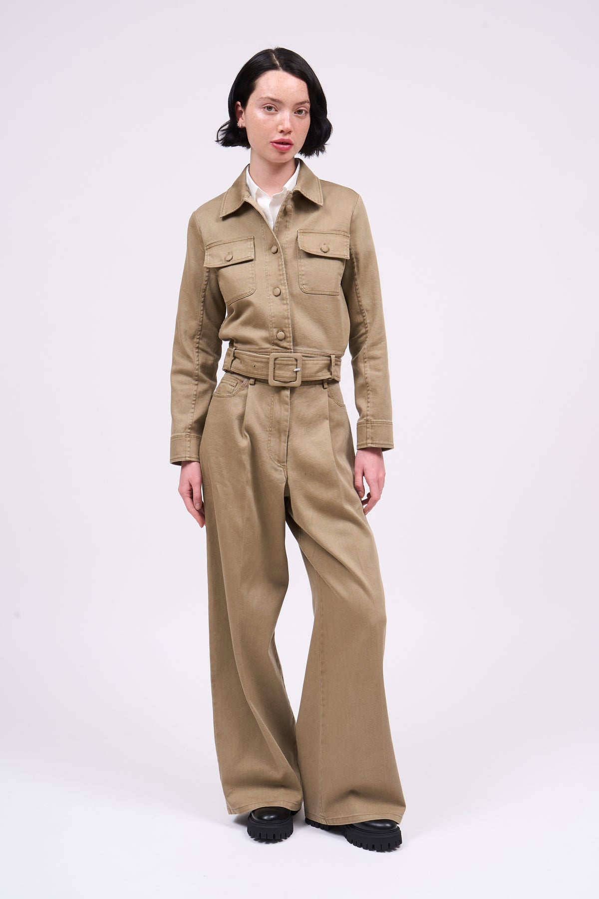 Paul & Joe Veste Fargo twill coton courte cintrée vintage