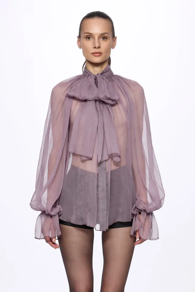 ATU Body Couture Silk chemisier lavande soie foulard
