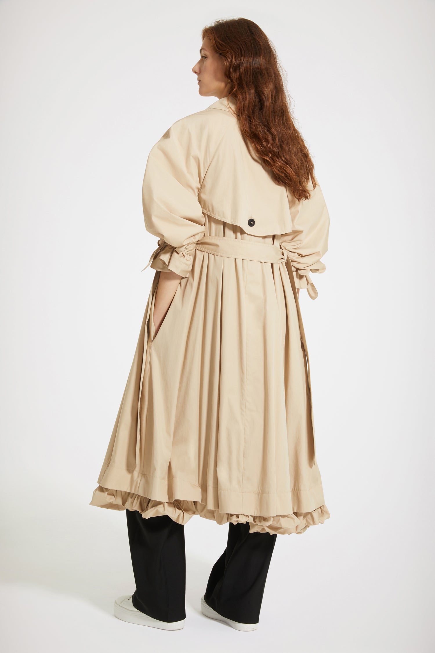 Patou OU005 trench coton sable ceinture