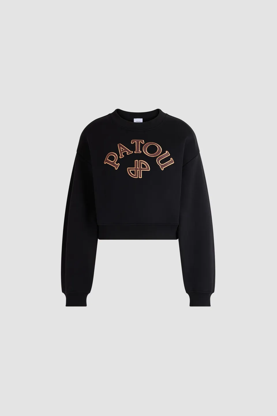 Patou H26JE281 sweat court noir logo coton bio