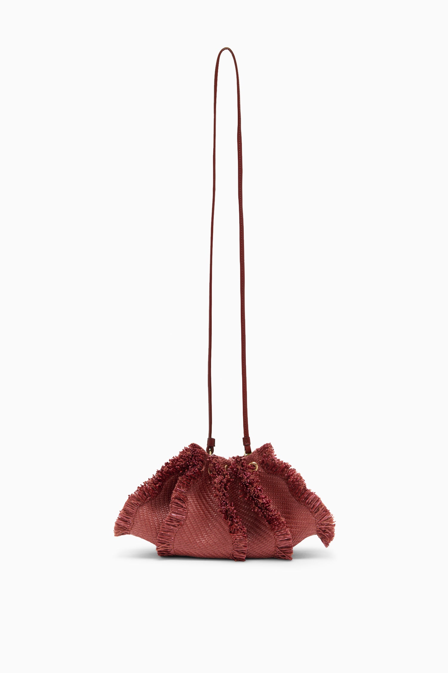 Ulla Johnson Adria sac bandoulière raphia acajou