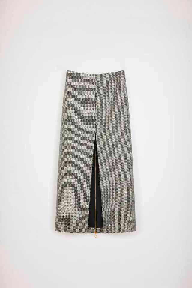 Patou SK045 jupe crayon laine Graphite midi