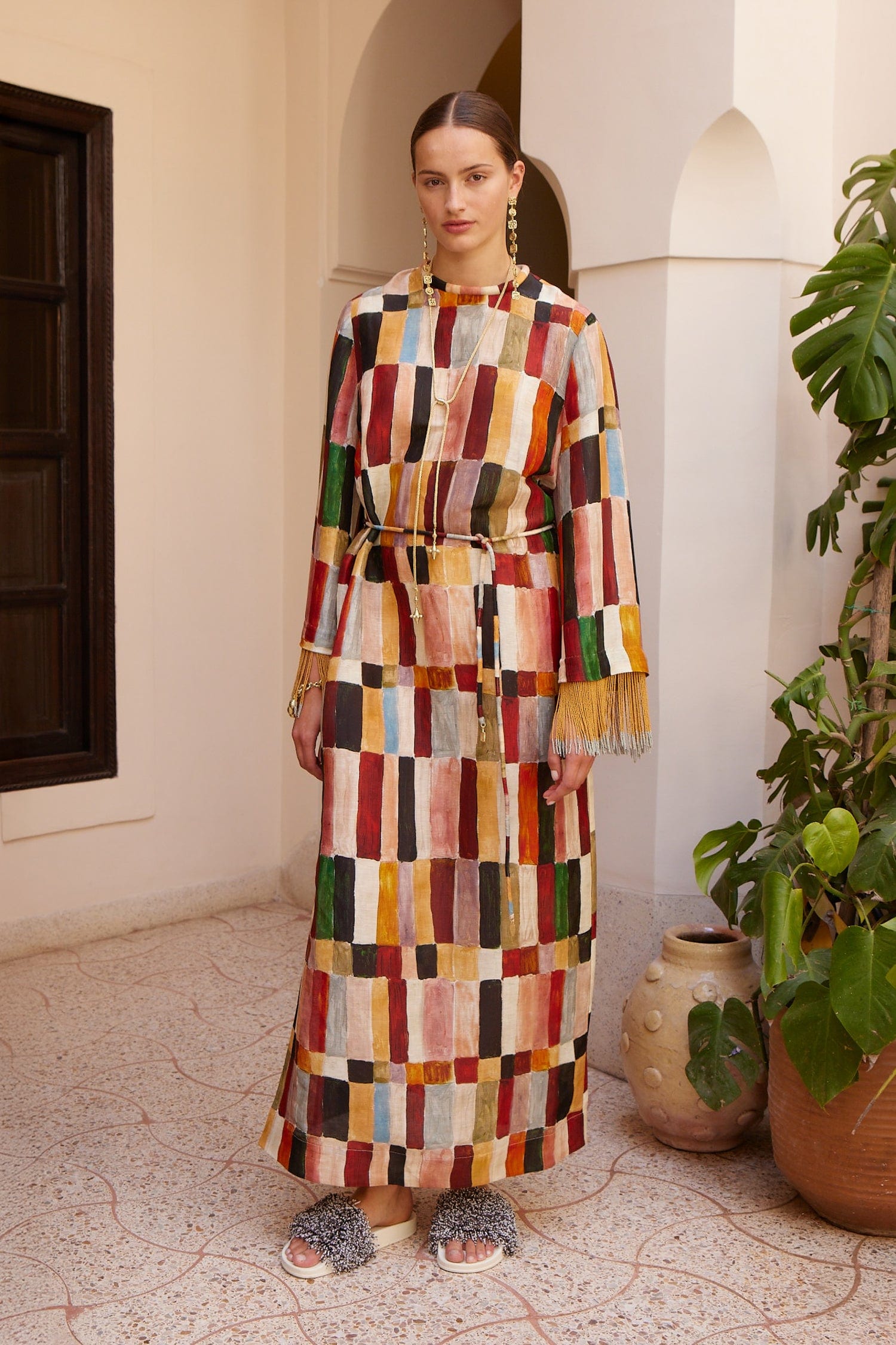 Alemäis Marjorelle Tunic Midi Dress robe lin soie