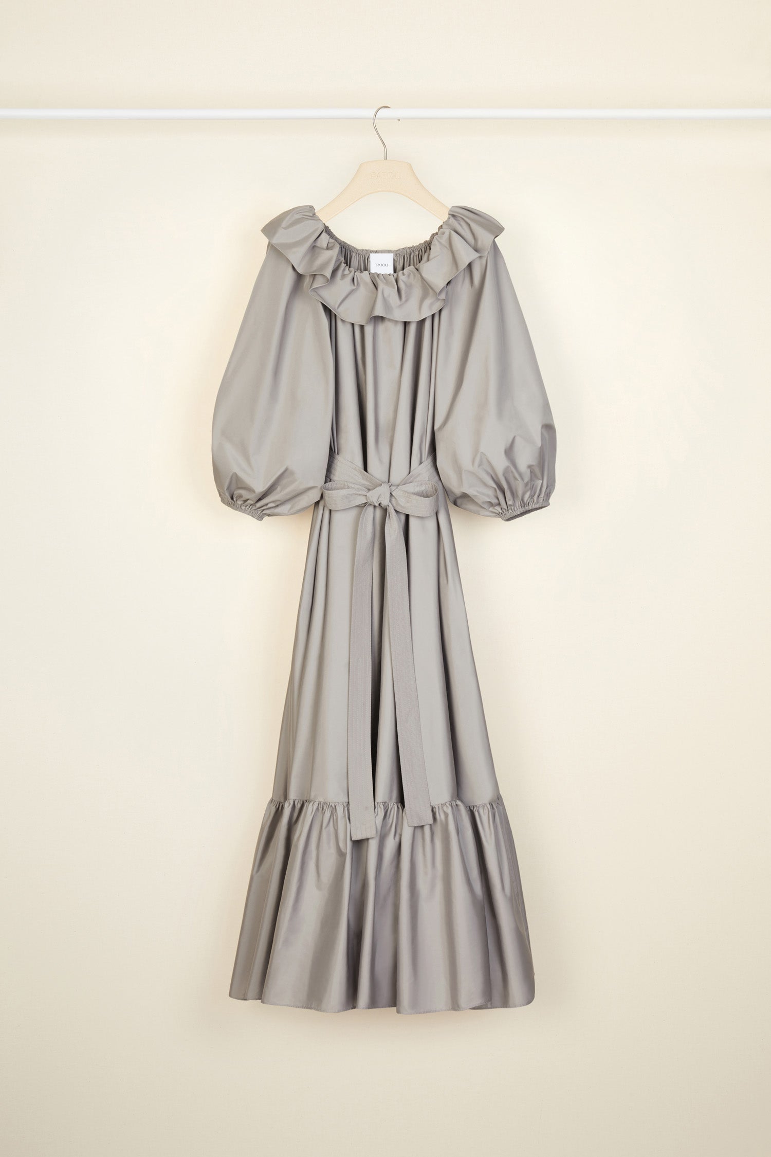 Patou DR059 robe maxi grise faille éco ceinture amovible
