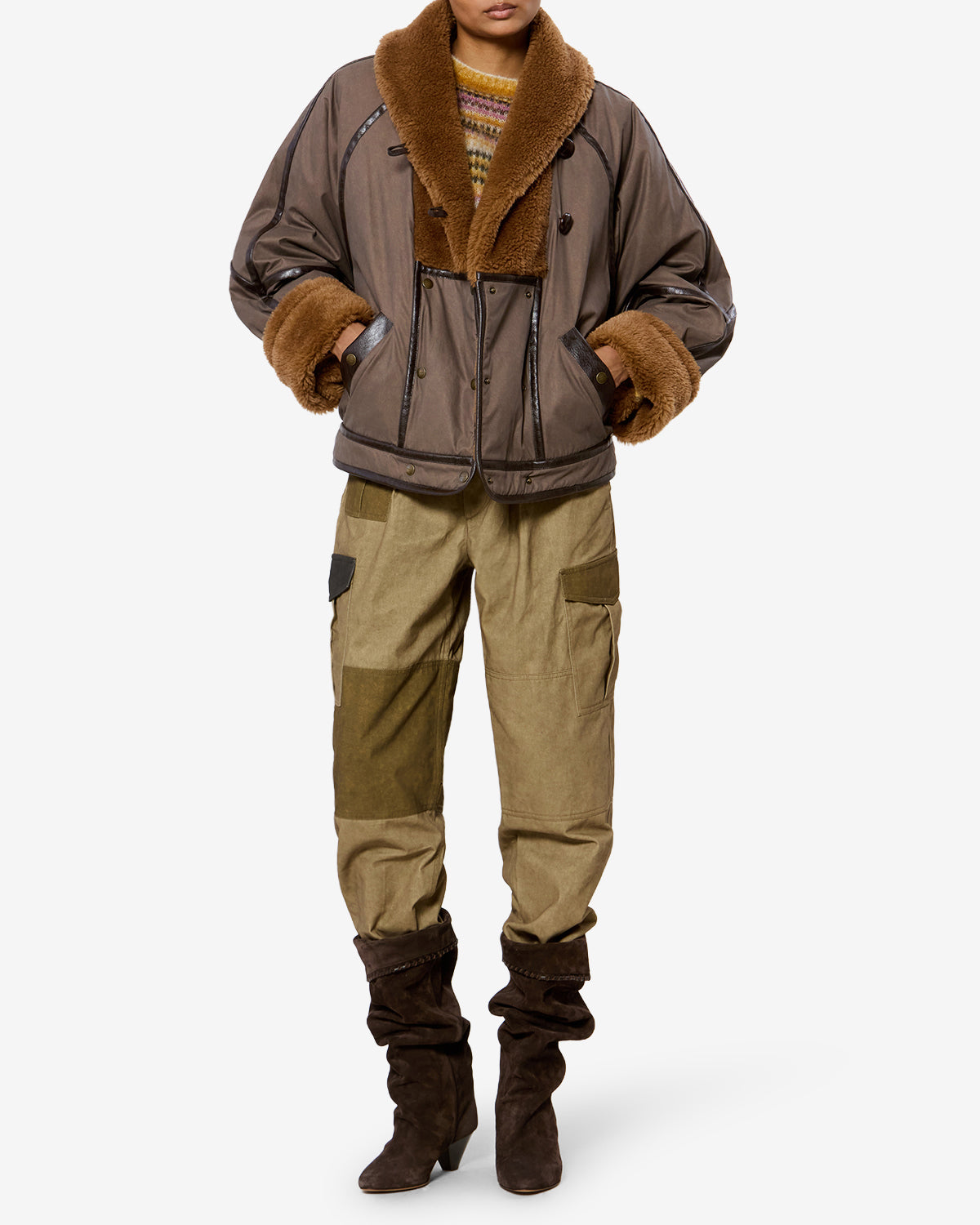 Isabel Marant Olinka veste parka marron coton ouatinée
