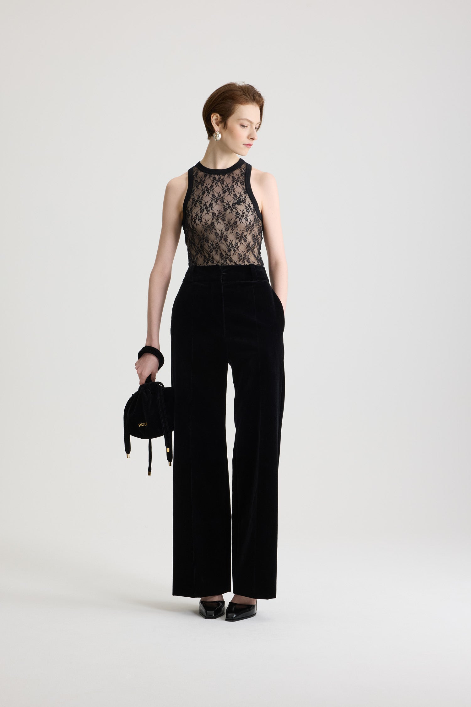 Patou TR0560170999B pantalon velours noir smoking