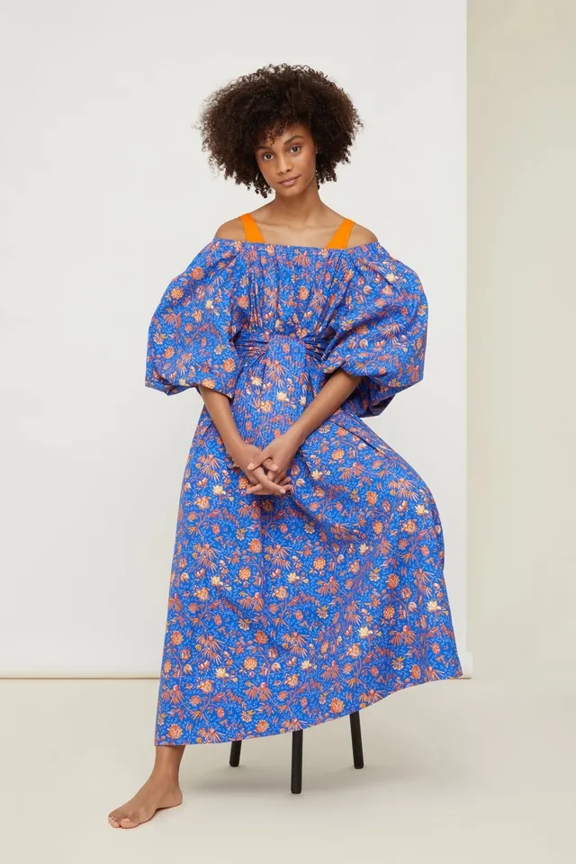Patou DR037 maxi robe coton bio imprime citrus 38