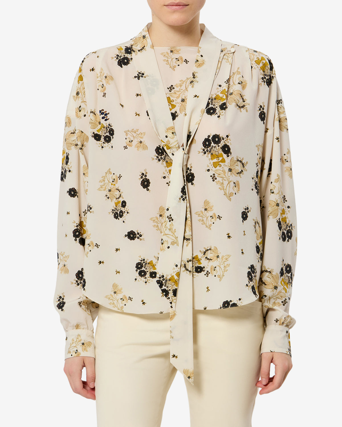 Isabel Marant Fedry blouse soie écrue fleurie 34-44