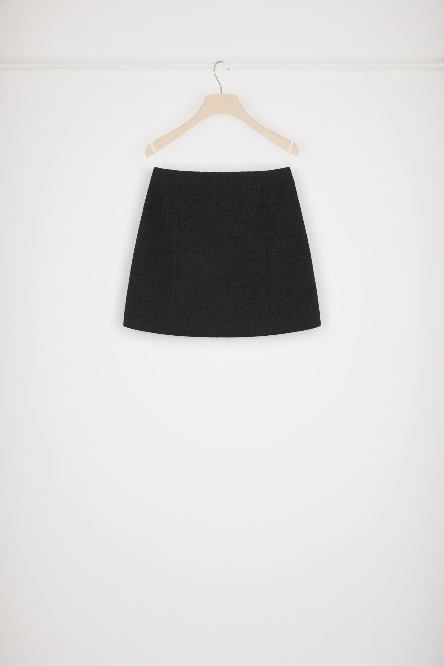 Patou SK046 mini jupe tweed Noire 38 stretch
