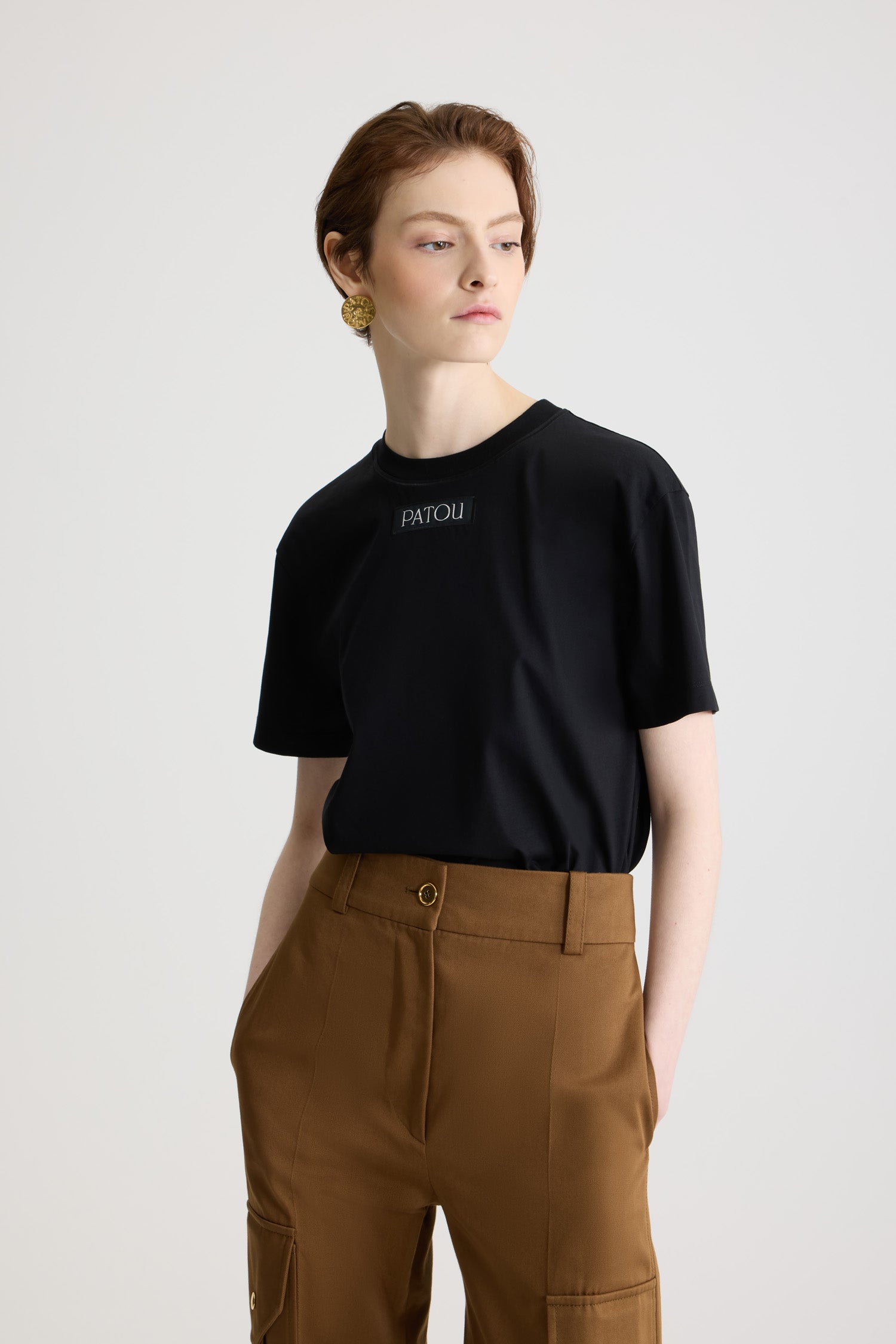 Patou JE1879999999B t-shirt coton bio noir logo