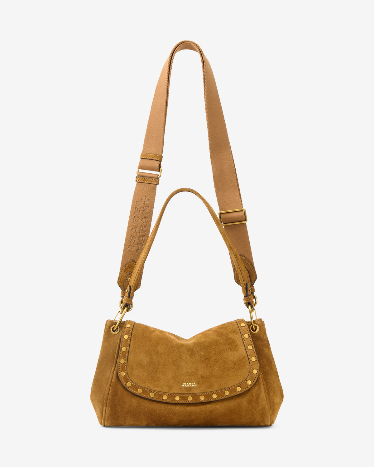 Isabel Marant Chany M sac cuir velours cognac 34 cm