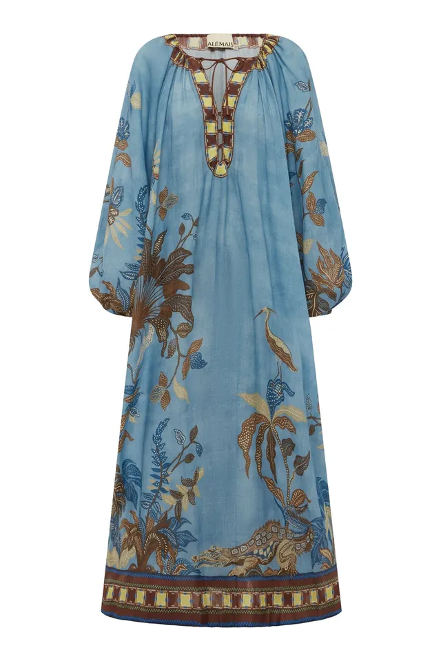 Alemäis Georgie Pool robe maxi ramie imprimé
