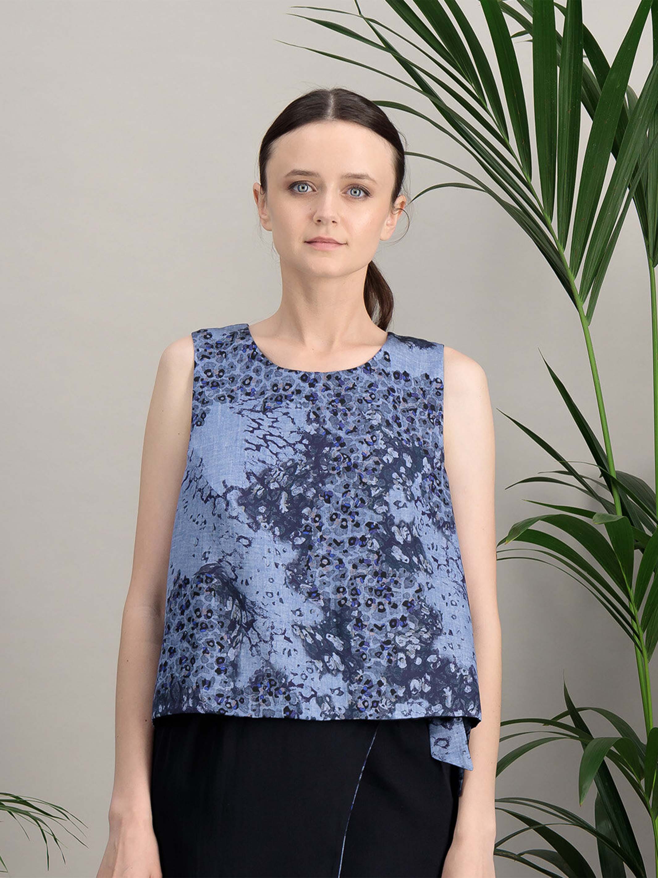 Anahide Saint André Devoile top soie coton rouge