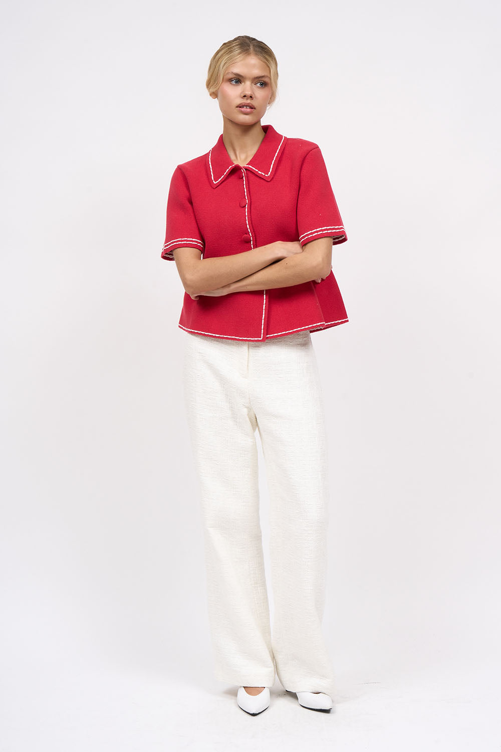 PAUL & JOE Mailles cardigan Fanfan Milano coton surpiqûres