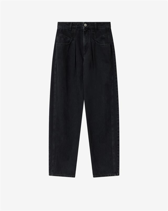 Isabel Marant Lisha jean noir délavé barrel taille haute